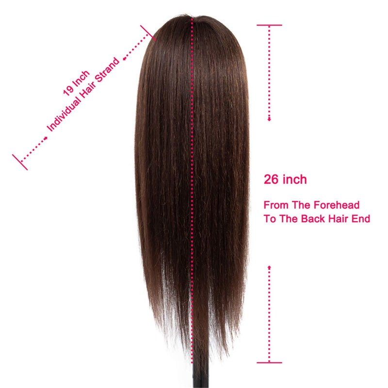 NAYOO Mannequin Head Human Hair, 26 Inch Mannequin Head with Hair and Stand, 60% Real Hair Mannequin Head for Kids, Cosmetology mannequin head for braiding, Mannequins Doll Head to Practice Hairstyles - Image 3